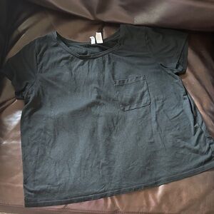 Divided for H&M Black Square Cut Tee Shirt